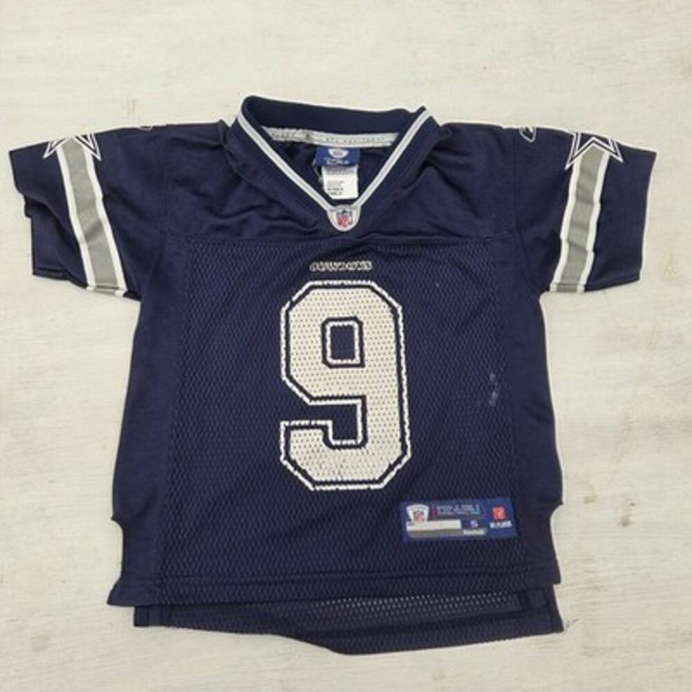 NFL Dallas Cowboys Tony Romo #9 Reebok On Field Kids Small (4) Blue Jersey